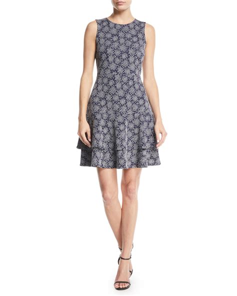 michael michael kors jacquard fit & flare dress|Michael Kors leopard print dress.